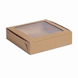 CAKE BOX 10X10X2.5 WITH WINDOW KRAFT 200PCS