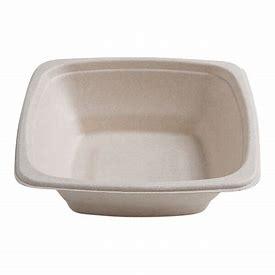 BAGASSE SQUARE BOWL 16OZ 6x50PCS