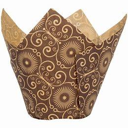 BAKING TULIP BROWN MARIPOSA DESIGN 100PCS