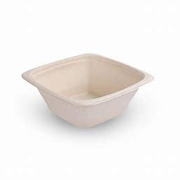 BAGASSE SQUARE BOWL 32OZ 6x50PCS