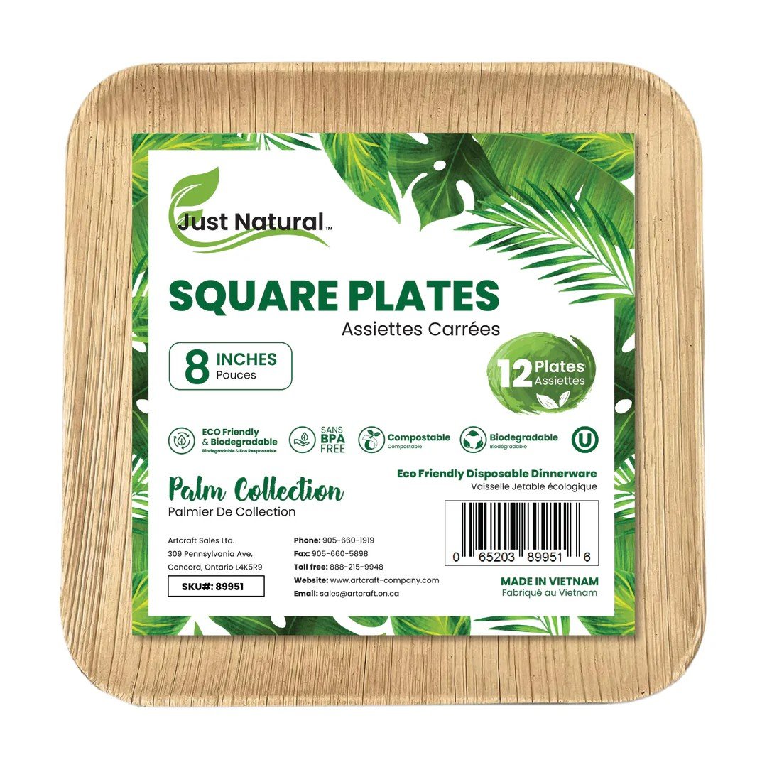 8IN SQUARE PLATES 12X12PCS