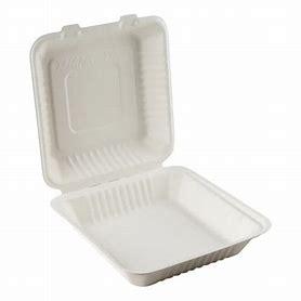 BAGASSE HINGED CONTAINER 8X8X3 2X100PCS