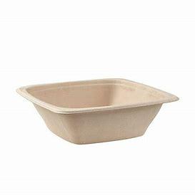 BAGASSE SQUARE BOWL 24OZ 6x50PCS
