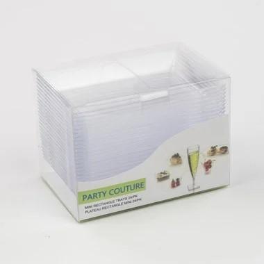 CLEAR MINI RECTANGULAR TRAY 48 X 24PCS