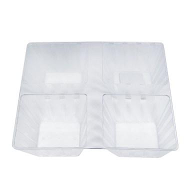 CLEAR SQUARE 4 SECTION TRAY 48PCS