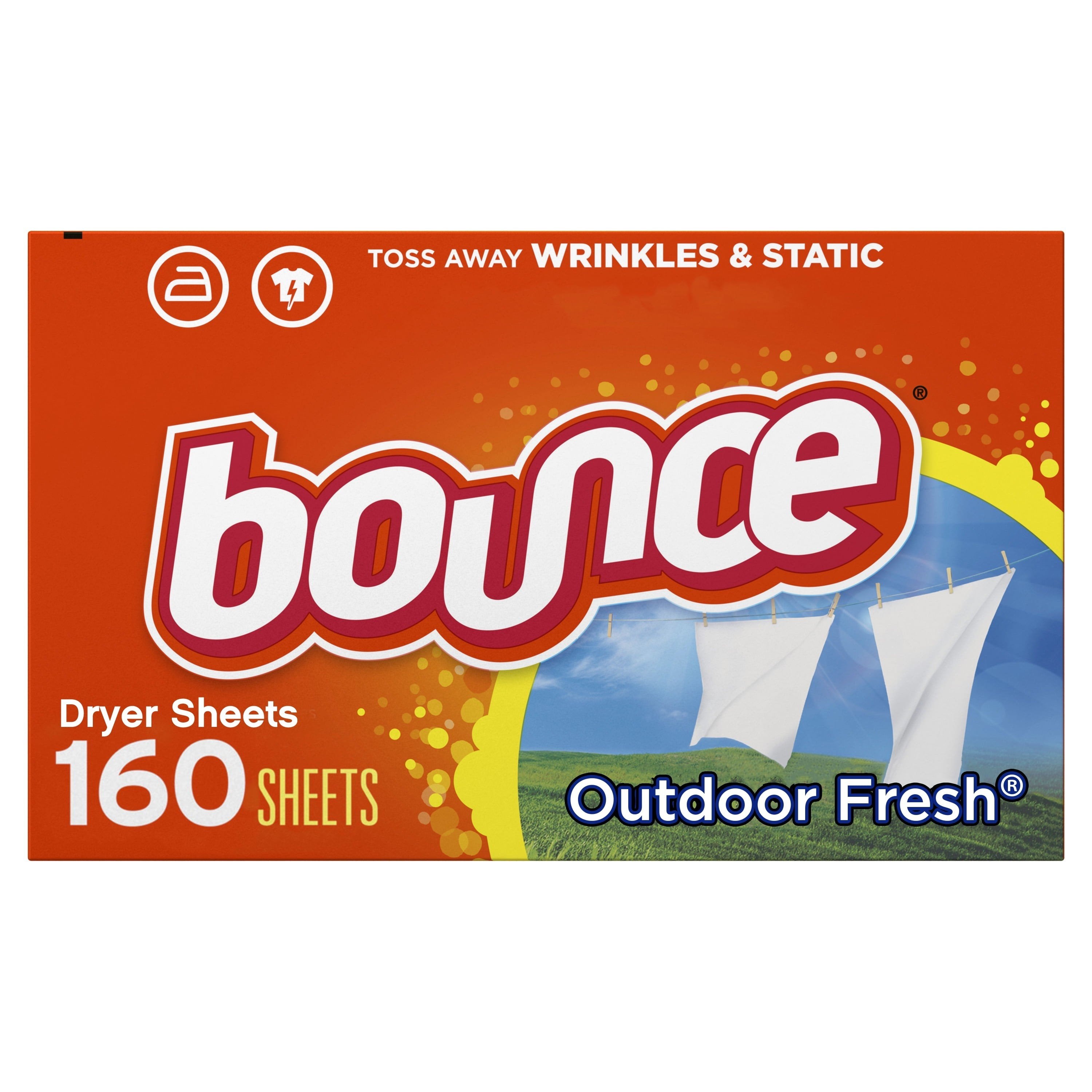 Bounce Fabric Softener Dryer Sheets, Outdoor Fresh, 160-count