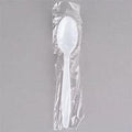 PLASTIC TEASPOONS - HEAVY DUTY - WHITE - WRAPPED - 500PCS