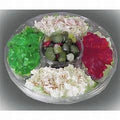 PLATTER ROUND WITH DIP CUP AND LID COMBO 10.25� 4-COMPARTMENT CLEAR 72 SETS