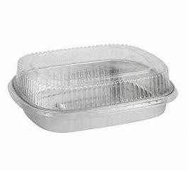 ENTREE CONTAINER WITH LID SILVER 72OZ 50EA