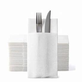 NAPKIN AIRLAID WHITE WITH POCKET 1000PCS