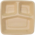 BAGASSE CONTAINER SQUARE 1000ML 3-COMPARTMENT 6x50PCS