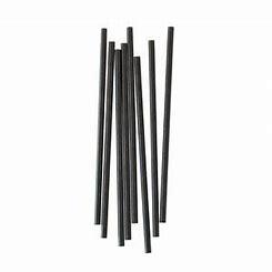 STRAW PAPER MILKSHAKE 8" BLACK UNWRAPPED 8 X 250PCS