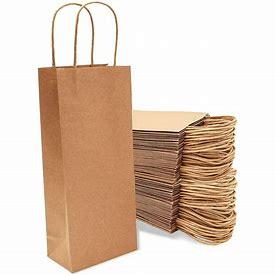 PAPER BAG WITH HANDLE KRAFT WINE BOTTLE 250PCS