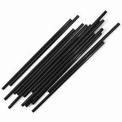 STRAW PLASTIC BLACK SUPER JUMBO 8" - 9 X 150