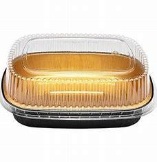 ENTR�E CONTAINER WITH LID 22OZ BLACK/GOLD 100SETS