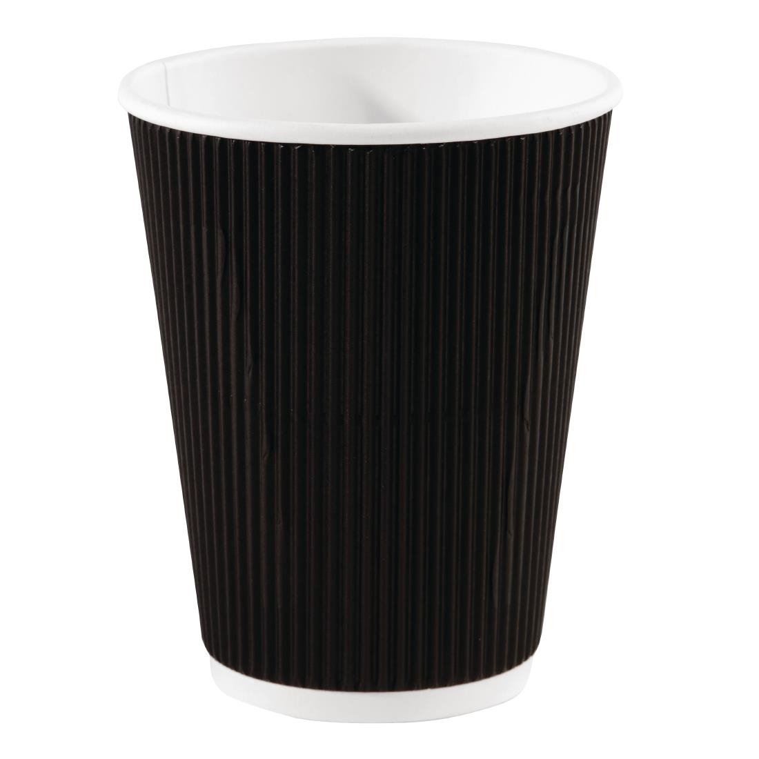 COFFEE CUP DOUBLE WALL BLACK RIPPLE 12OZ 500PCS