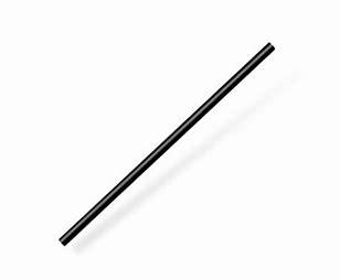 STRAW PAPER 6" BLACK UNWRAPPED 2000PCS