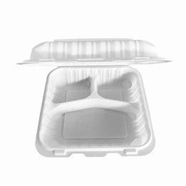 CONTAINER PLASTIC 8X8X3 3 COMPARTMENT WHITE 150PCS