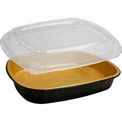 ENTR�E CONTAINER WITH LID 72OZ BLACK/GOLD 50SETS