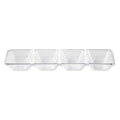 CLEAR  4 COMPARTMENT RECTANGLE TRAY 24 x 24PCS