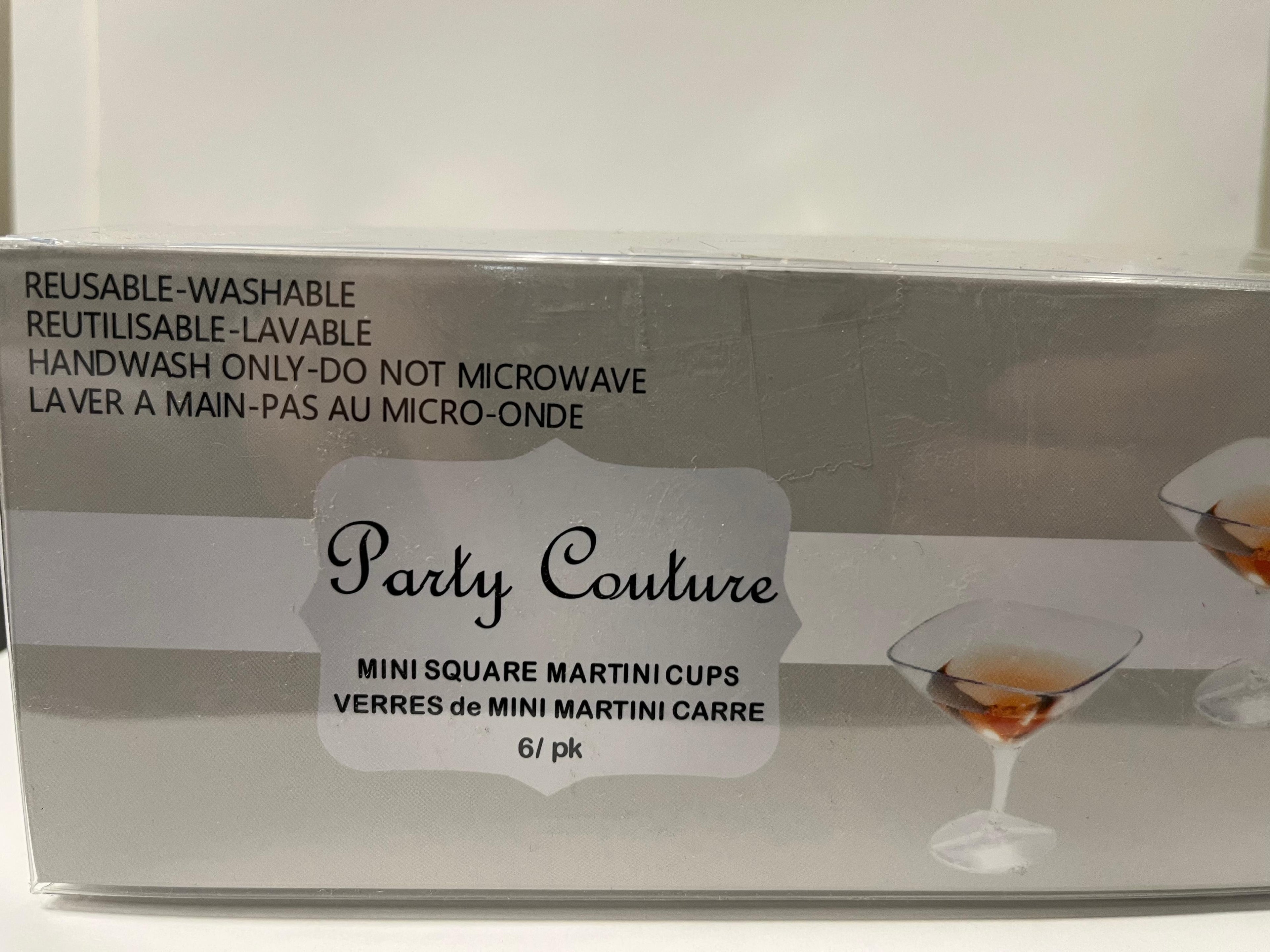 Mini Square Martini Cups 6/pk