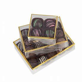 CLEAR SET UP BOX WITH GOLD LINER 4 TRUFFLE 3X2.75X1.25 500PCS