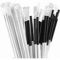 STRAW PAPER GIANT 8" BLACK WRAPPED 8 X 250PCS