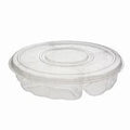PLATTER ROUND WITH DIP CUP 13" 4-COMPARTMENT ROUND CLEAR 60 SETS