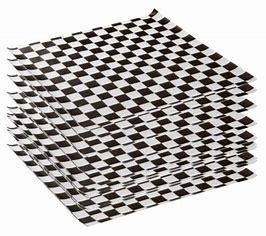 WAX LINER 12X12 CHECKERED BLACK 1000PCS
