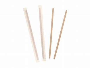 STIR STICKS WOOD 7" WRAPPED 10X500/BOX