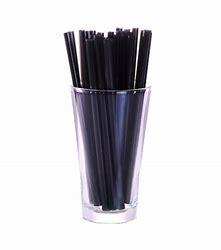 STRAW PLASTIC BLACK SUPER COCKTAIL 6" 9 X 250