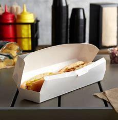 CONTAINER HINGED PAPER WHITE HOT DOG FOOTLONG 400PCS