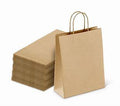 PAPER BAG WITH HANDLE KRAFT 8X4.5X10.5 250PCS