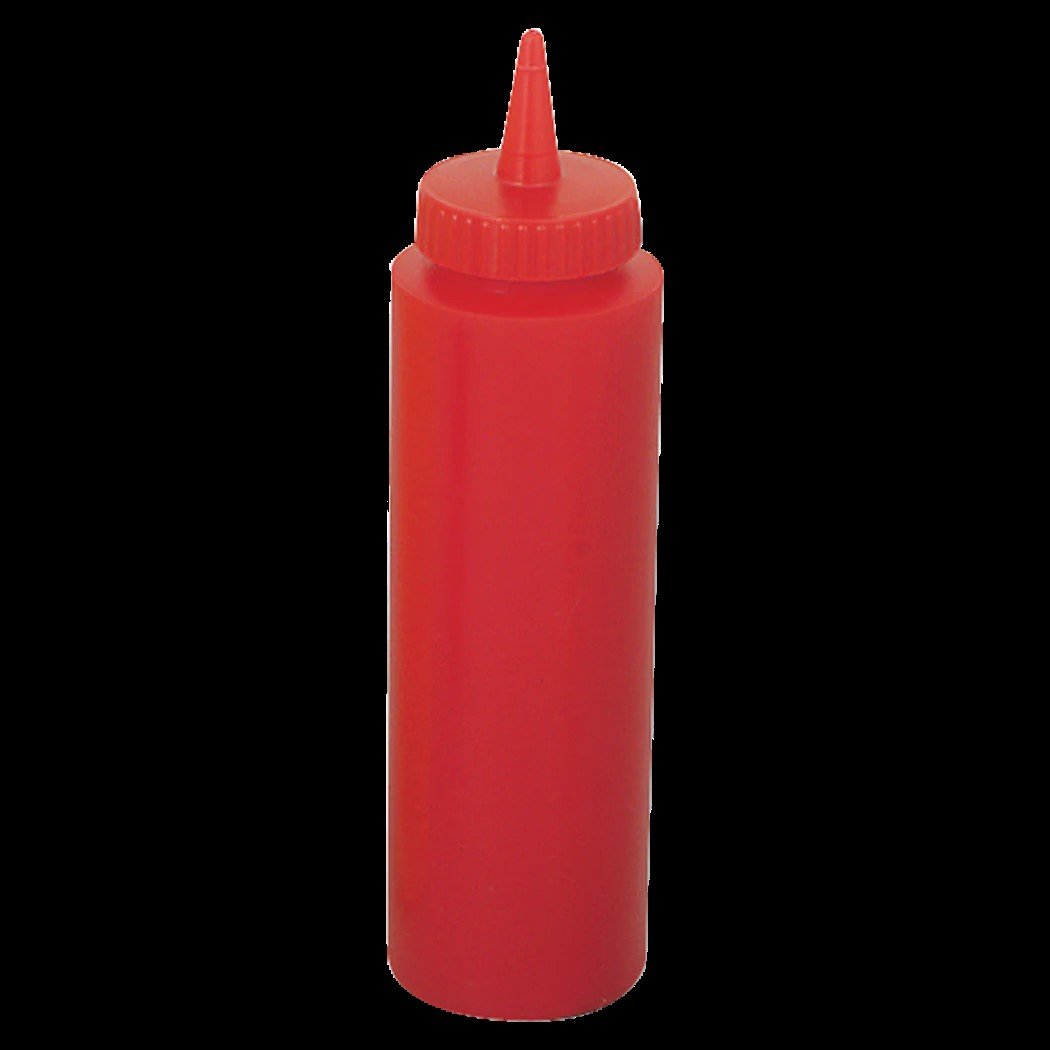 SQUEEZE BOTTLE 12OZ RED 12PCS