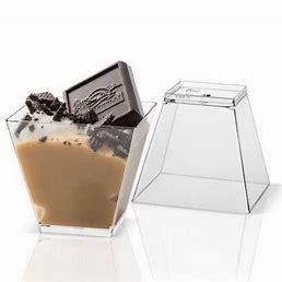 CLR SQUARE 2oz MOUSSE CUP w/STEM 36 x 8PCS