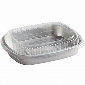 ENTREE CONTAINER WITH LID SILVER 22OZ 4X25EA
