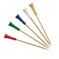 SKEWER BAMBOO GOLF TEE ASSORTED COLOURS - 100 PCS